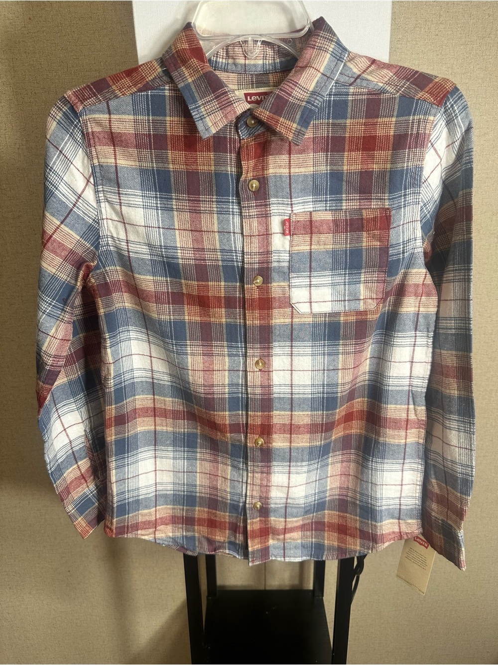 Levi's Red, Blue & White Plaid Kids Button-Down Shirt